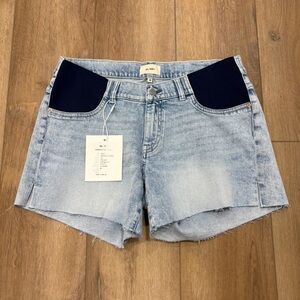 NWT 🌟DL1961🌟 MATERNITY ELASTIC WAIST DENIM CUT OFF STRETCH SHORTS LIGHT WASH 30